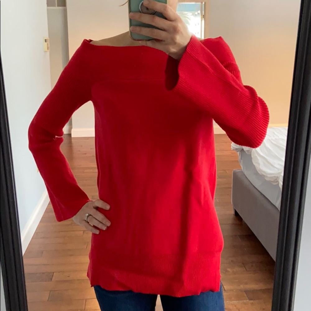 Anthro red sweater